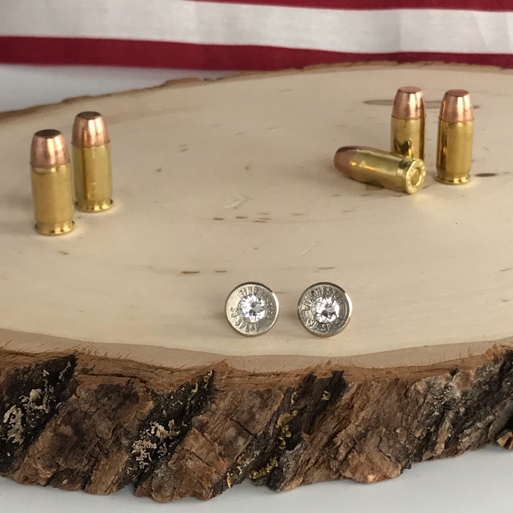 9mm Bullet Earrings - Crystal Swarovski